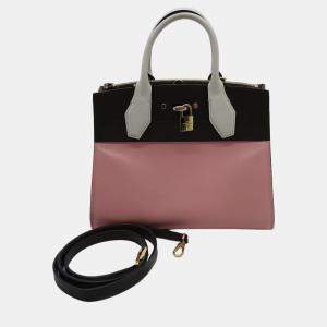 Louis Vuitton Pink/Khaki Leather City Steamer PM Tote Bag
