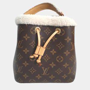  Louis Vuitton Brown Monogram Canvas Shearling Neo BB Bucket Bag