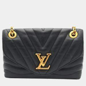  Louis Vuitton Black Leather New Wave Chain Shoulder Bag