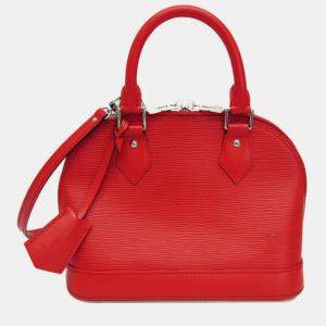 Louis Vuitton Red Epi Leather Alma BB Satchel Bag 