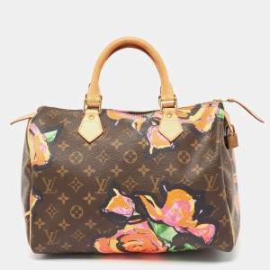 Pre Owned Louis Vuitton Multicolor Monogram Canvas Limited Edition Stephen Sprouse Roses Speedy 30 Bag