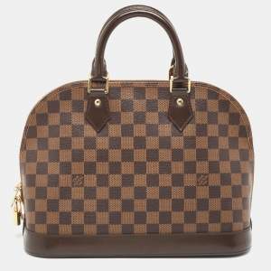 Pre Owned Louis Vuitton Brown Damier Ebene Canvas Alma PM Handbag