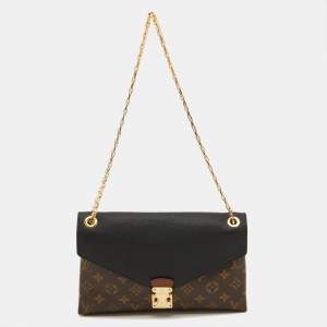 Pre Owned Louis Vuitton Black Monogram Canvas and Leather Pallas Chain Bag