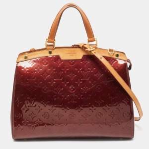 Pre Owned Louis Vuitton Amarante Monogram Vernis Brea GM Bag