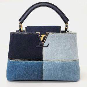 Louis Vuitton Blue Denim Capucines BB Top Handle Bag