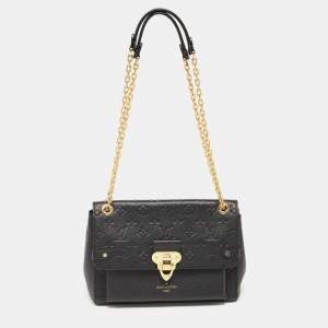 Pre Owned Louis Vuitton Noir Monogram Empreinte Leather Vavin PM Bag