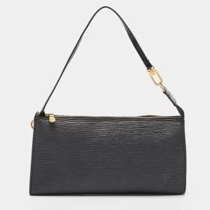 Pre Owned Louis Vuitton Black Epi Leather Pochette Accessoires Bag