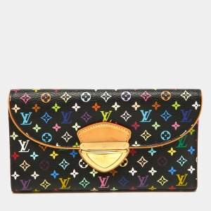 Louis Vuitton Black Monogram Multicolor Monogram Canvas Eugenie Wallet
