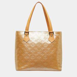 Louis Vuitton Brown Leather Monogram Vernis Houston Tote Bag
