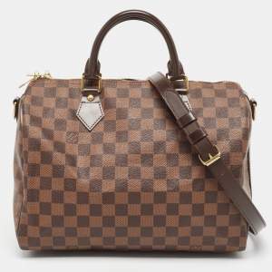 Pre Owned Louis Vuitton Damier Ebene Canvas Speedy 30 Bandoulière 