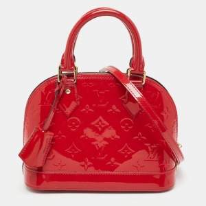 Pre Owned Louis Vuitton Cerise Monogram Vernis Alma BB Bag