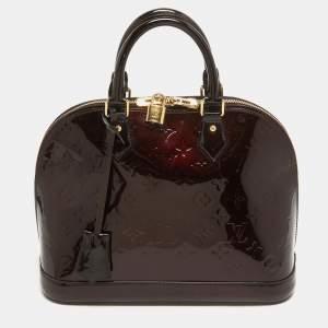 Pre Owned Louis Vuitton Amarante Monogram Vernis Alma PM Bag