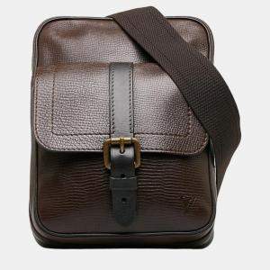 Louis Vuitton Brown Leather Utah Iroquois Messenger Bag