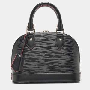 Pre Owned Louis Vuitton Black/Pink Epi Leather Alma BB Bag