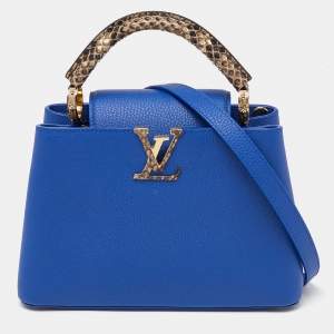Louis Vuitton Blue Leather and Python Capucines BB Bag