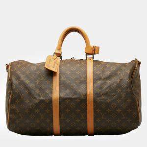 Louis Vuitton Brown Canvas Monogram Keepall 50 Bag