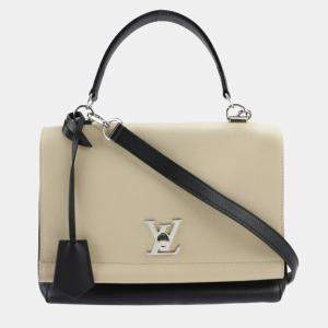 Louis Vuitton Black/Beige Leather Lockme II Shoulder Bag