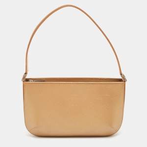 Pre Owned Louis Vuitton Gold Monogram Leather Mat Fowler Bag