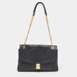 Pre Owned Louis Vuitton Black Monogram Empreinte Leather St Germain MM Bag
