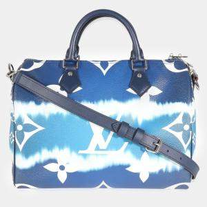 Louis Vuitton Blue Monogram Escale Canvas Speedy Bandouliere 30 Satchels