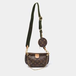 Pre Owned Louis Vuitton Khaki Monogram Canvas Multi Pochette Accessories Bag
