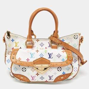 Pre Owned Louis Vuitton White Monogram Multicolore Canvas Rita Bag