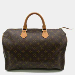 Louis Vuitton Brown Canvas Monogram Speedy 35 Bag
