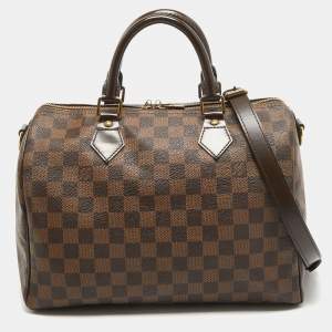 Pre Owned Louis Vuitton Damier Ebene Canvas Speedy Bandouliere 30 Bag