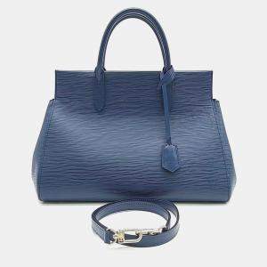 Pre Owned Louis Vuitton Navy Epi Leather Marly MM Tote Bag
