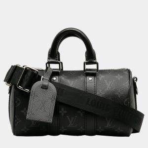  Louis Vuitton Black Monogram Eclipse Keepall Bandouliere XS
