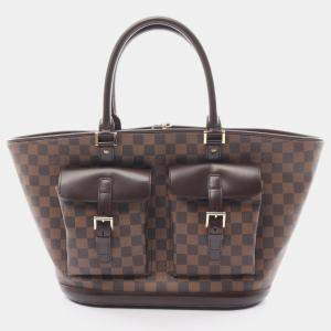 Louis Vuitton Manosque GM Damier  ebene Handbag PVC Leather Brown