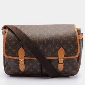 Louis Vuitton Gibeciere GM Monogram Shoulder bag PVC Leather Brown
