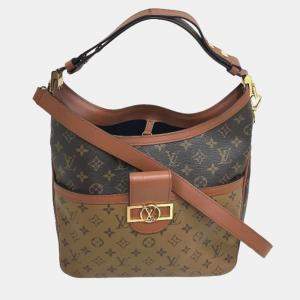 Louis Vuitton Monogram Reverse Hobo Dauphine MM Shoulder Bag 