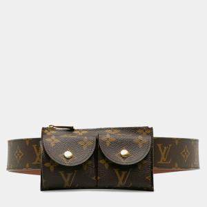 Louis Vuitton Brown Canvas Monogram Pochette Duo Belt Bag