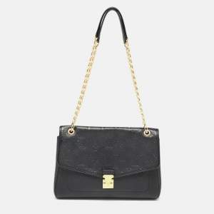Pre Owned Louis Vuitton Black Monogram Empreinte Leather Saint Germain MM Bag