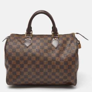 Pre Owned Louis Vuitton Damier Ebene Canvas Speedy 35 Bag