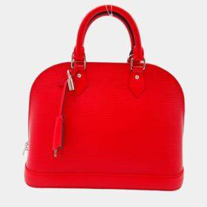 Louis Vuitton Red Leather Epi Alma PM Handbag