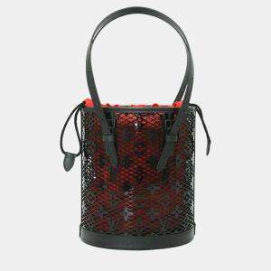 Louis Vuitton Red/Black Monogram Lace Leather PM Bucket Bag 