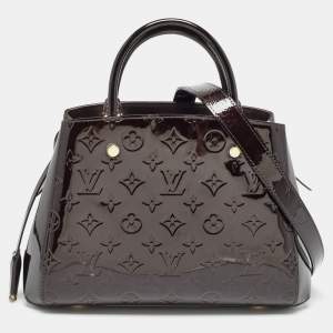 Pre Owned Louis Vuitton Amarante Monogram Vernis Montaigne BB Bag
