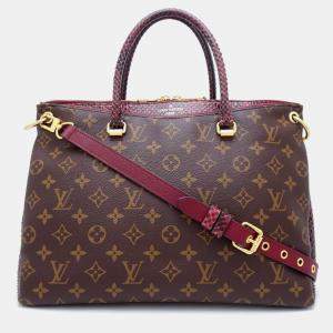 Louis Vuitton Python Leather and Monogram Canvas Pallas Tote Bag