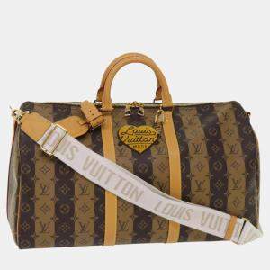 Louis Vuitton x Nigo Brown Canvas Keepall Bandouliere 50 travel Duffel Bags