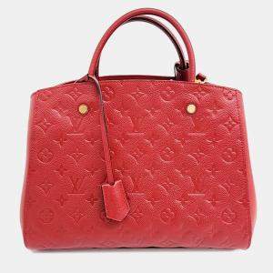 Louis Vuitton Red Monogram Empriente Leather Montaigne MM Tote Bag