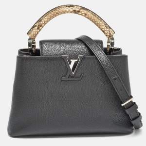 Louis Vuitton Black Leather and Python Capucines BB Bag