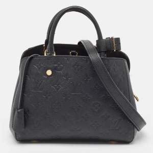 Pre Owned Louis Vuitton Black Monogram Empreinte Leather Montaigne BB Bag