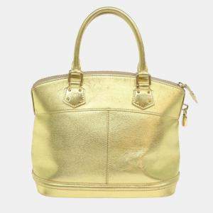 Louis Vuitton Gold Metallic Leather Lockit Tote Bag