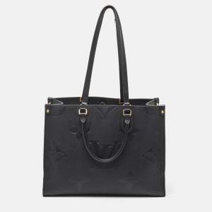 Pre Owned Louis Vuitton Black Monogram Giant Empreinte Leather Onthego MM Bag