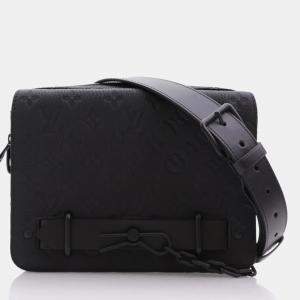 Louis Vuitton Black Taurillon Leather Monogram Steamer Messenger Bag