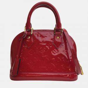 Louis Vuitton Red Monogram Vernis Leather Alma BB Satchel