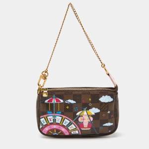 Pre Owned Louis Vuitton Damier Ebene Canvas Mini Vivienne Pochette Accessoires 