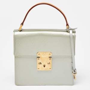 Pre Owned Louis Vuitton Silver Monogram Vernis Spring Street Bag